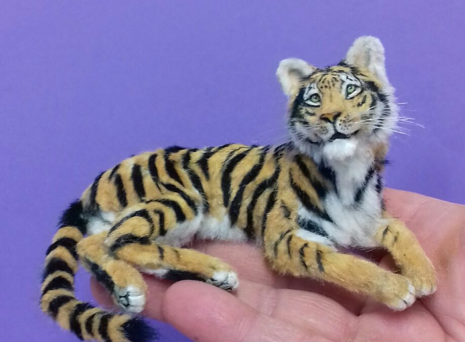 OOAK 1:12 scale Handmade miniature Tiger