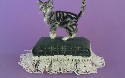 OOAK Handmade British Tabby Cat 1:12 scale miniature