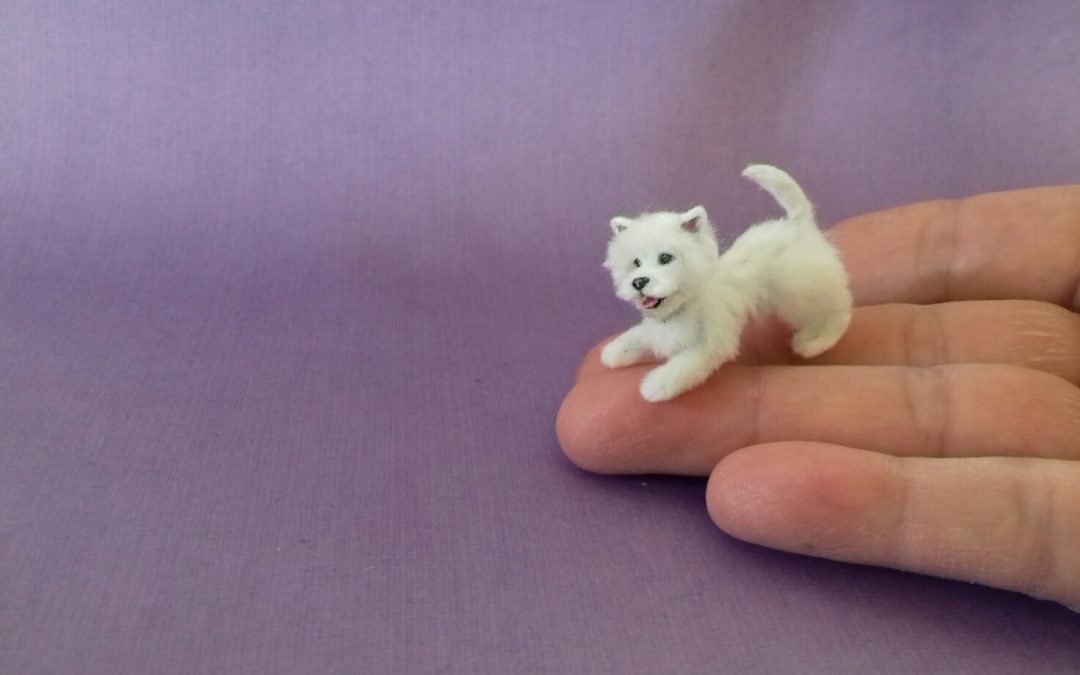 1:12 scale Miniature handmade Westie Dog