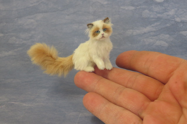 OOAK Miniature 1:12 scale Ragdoll Cat Handmade