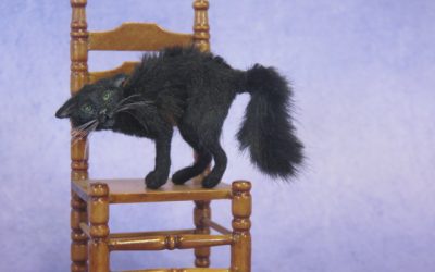 OOAK Handmade Miniature Witch’s Cat 1:12 scale